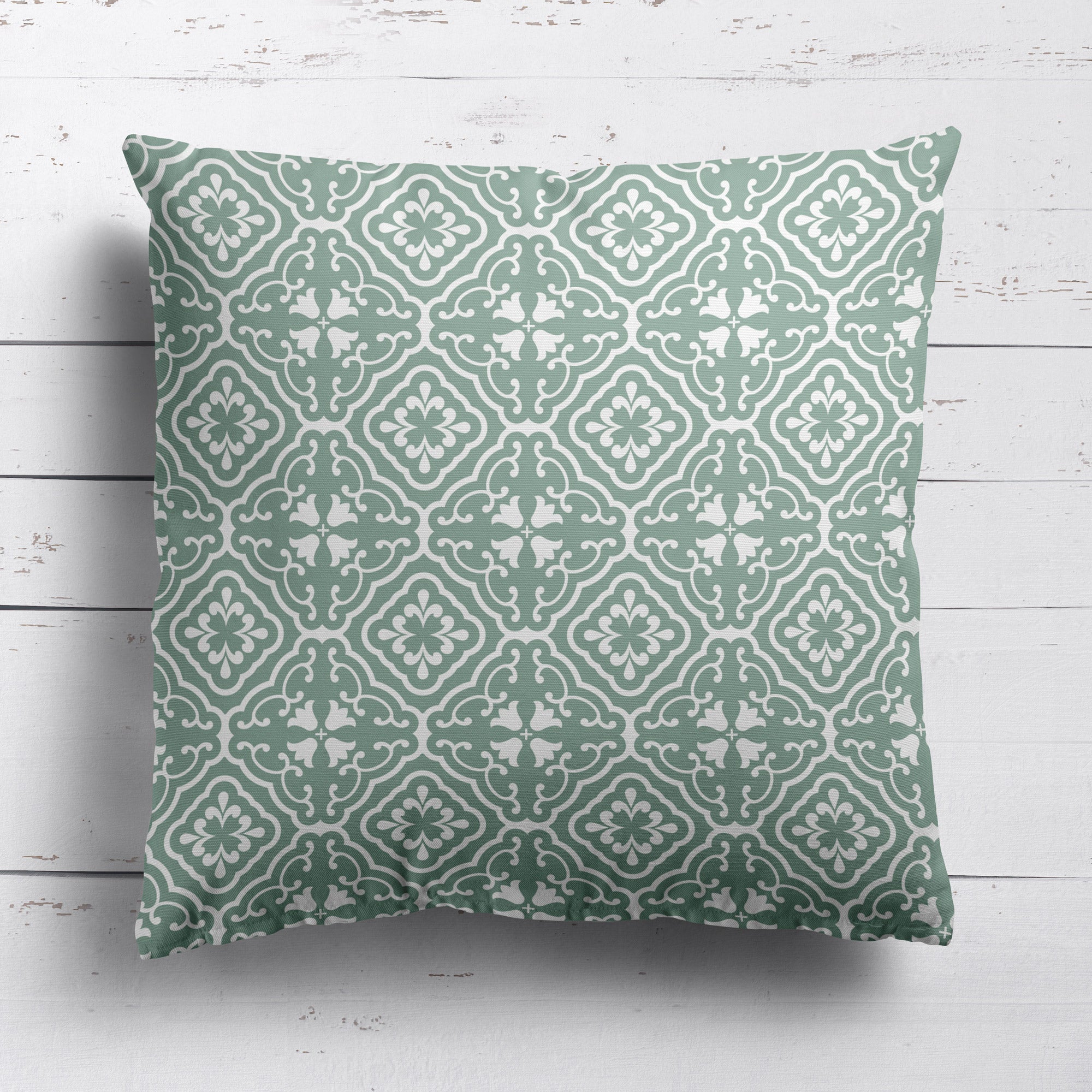 Amalfi Tulip Scroll Cushion - Greens - Hydrangea Lane Home