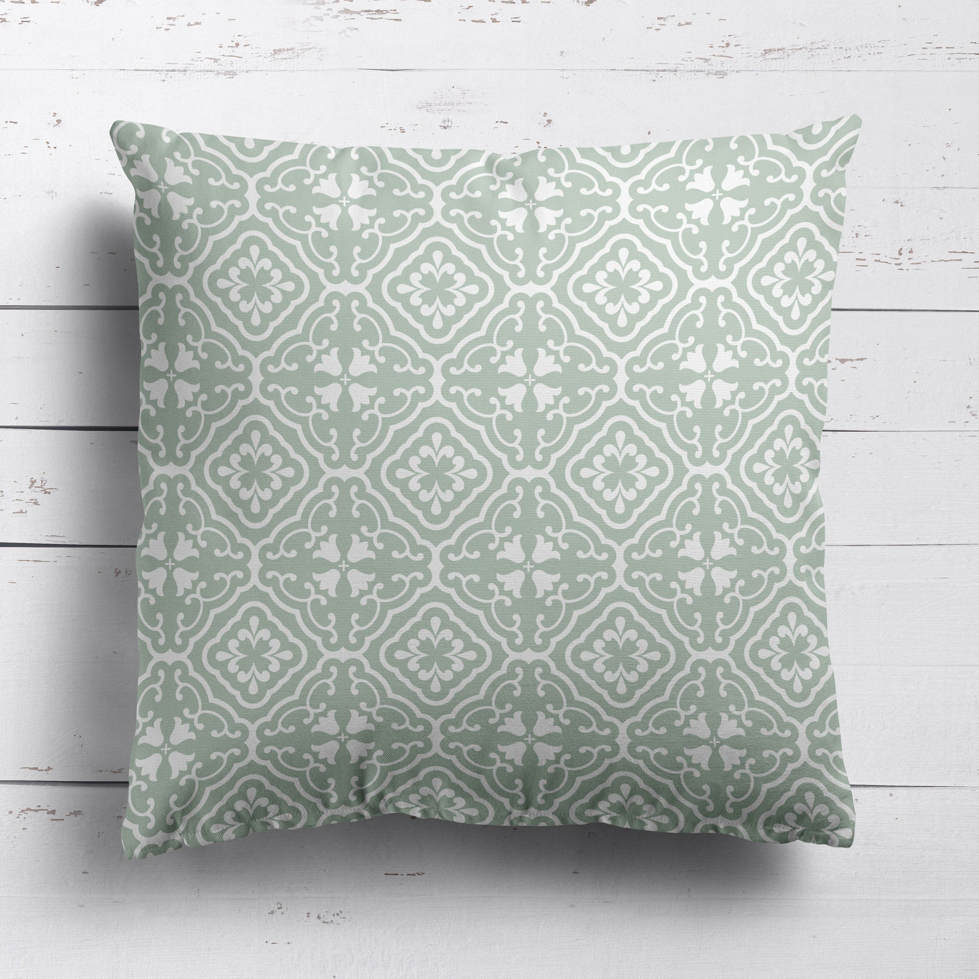 Amalfi Tulip Scroll Cushion - Greens - Hydrangea Lane Home