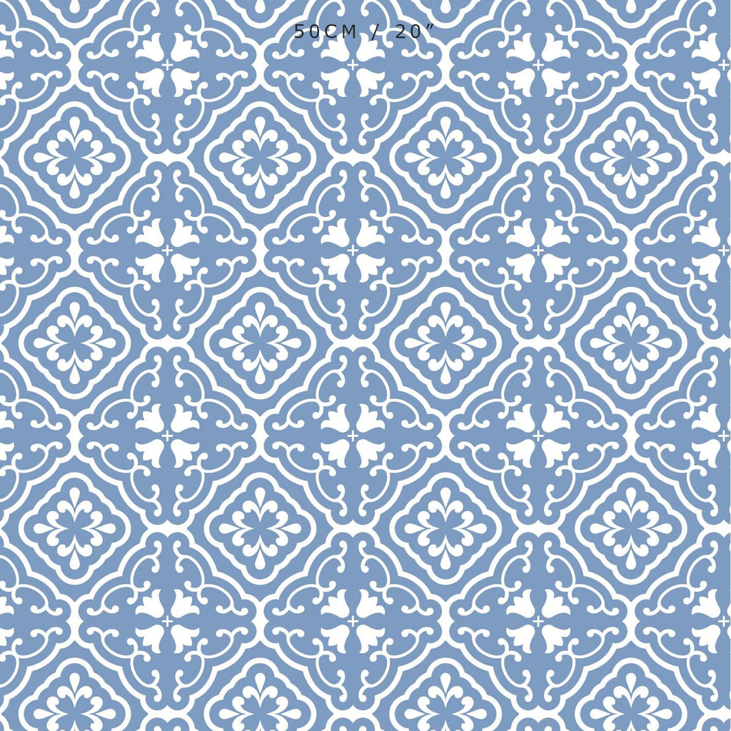 Amalfi Tulip Scroll Fabric - Breeze - Hydrangea Lane Home