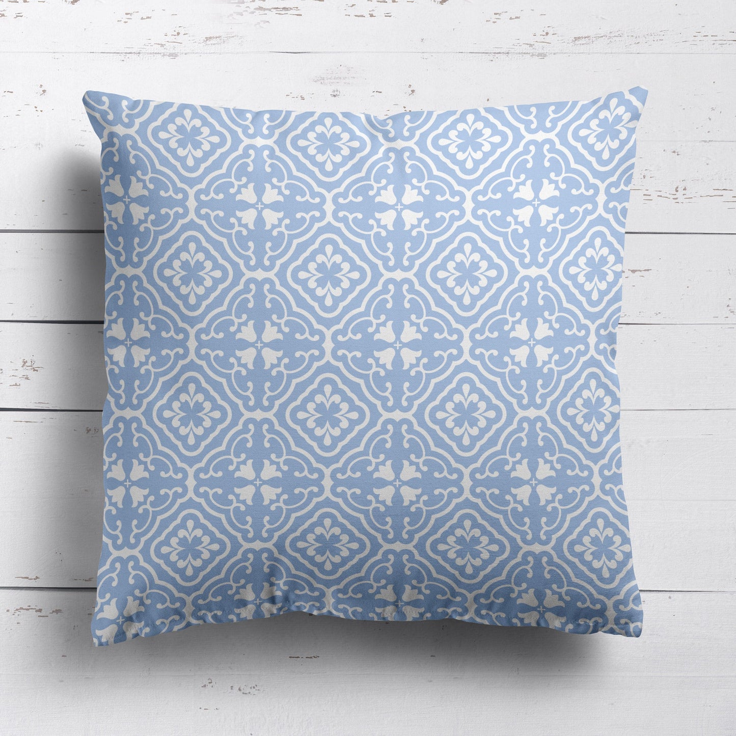 Amalfi Tulip Scroll Fabric - Cornflower - Hydrangea Lane Home