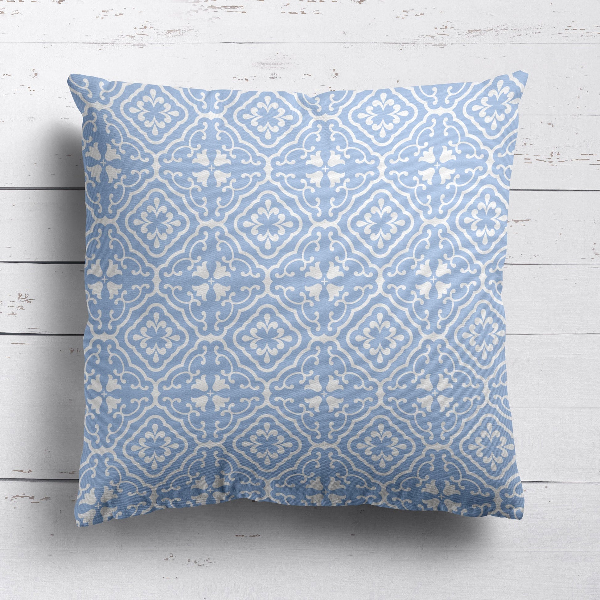 Amalfi Tulip Scroll Fabric - Cornflower - Hydrangea Lane Home