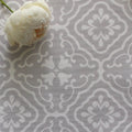 Amalfi Tulip Scroll Fabric - Dove - Hydrangea Lane Home