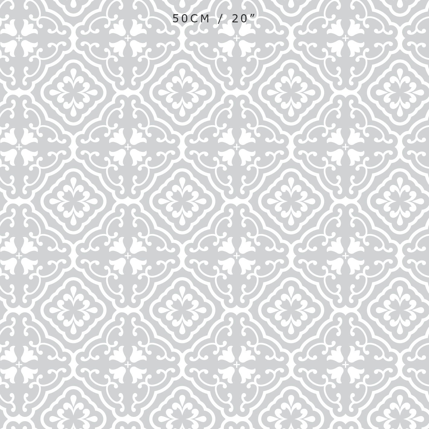 Amalfi Tulip Scroll Fabric - Dove - Hydrangea Lane Home