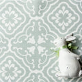 Amalfi Tulip Scroll Fabric - Eau De Nil - Hydrangea Lane Home