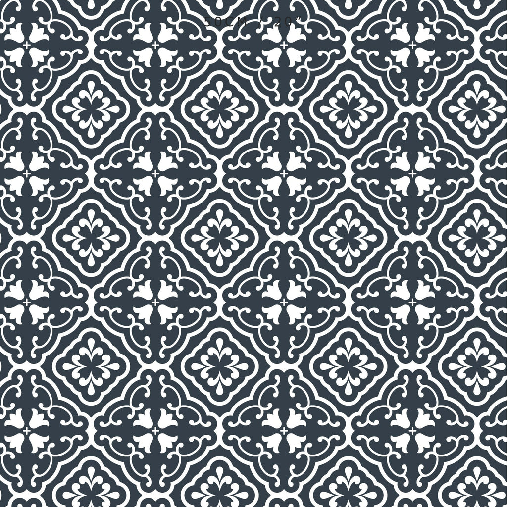 Amalfi Tulip Scroll Fabric - Graphite - Hydrangea Lane Home