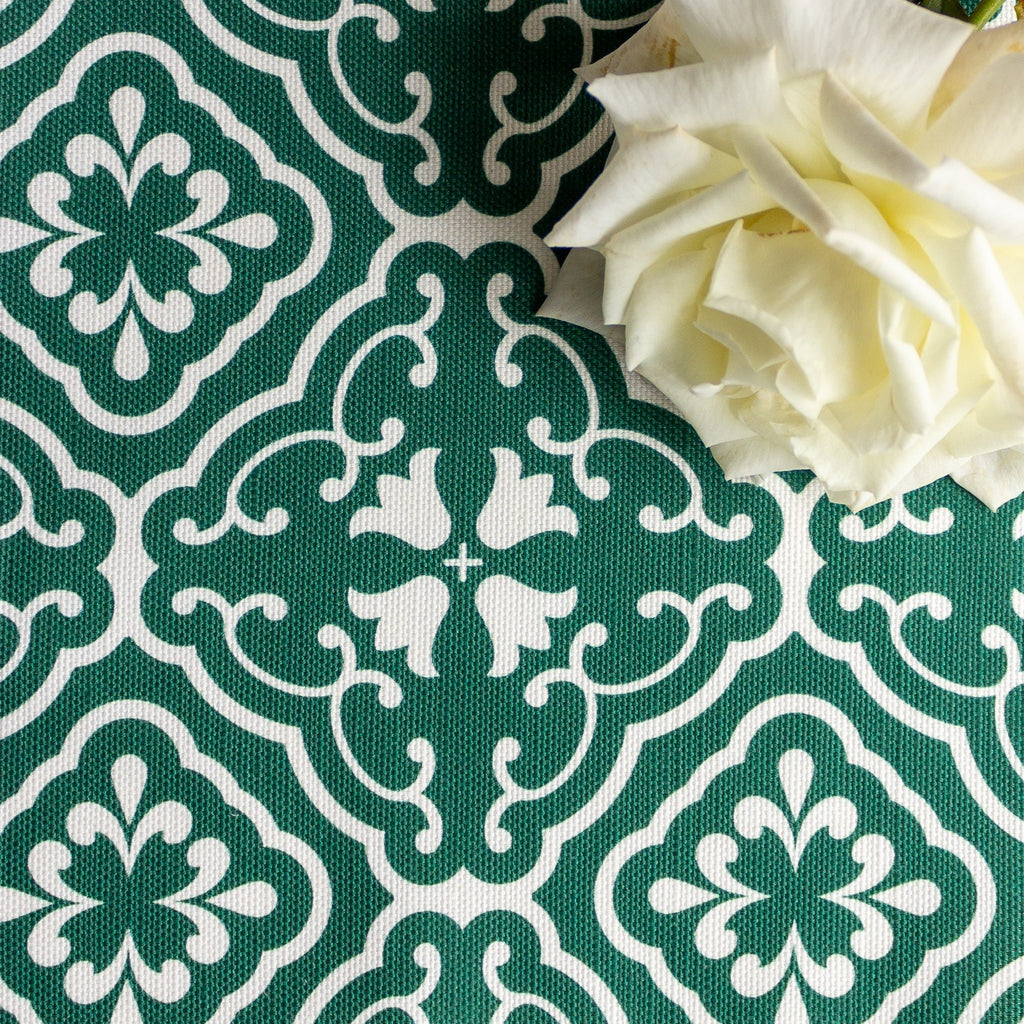 Amalfi Tulip Scroll Fabric - Leaf - Hydrangea Lane Home