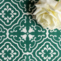 Amalfi Tulip Scroll Fabric - Leaf - Hydrangea Lane Home