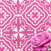 Amalfi Tulip Scroll Fabric - Raspberry - Hydrangea Lane Home