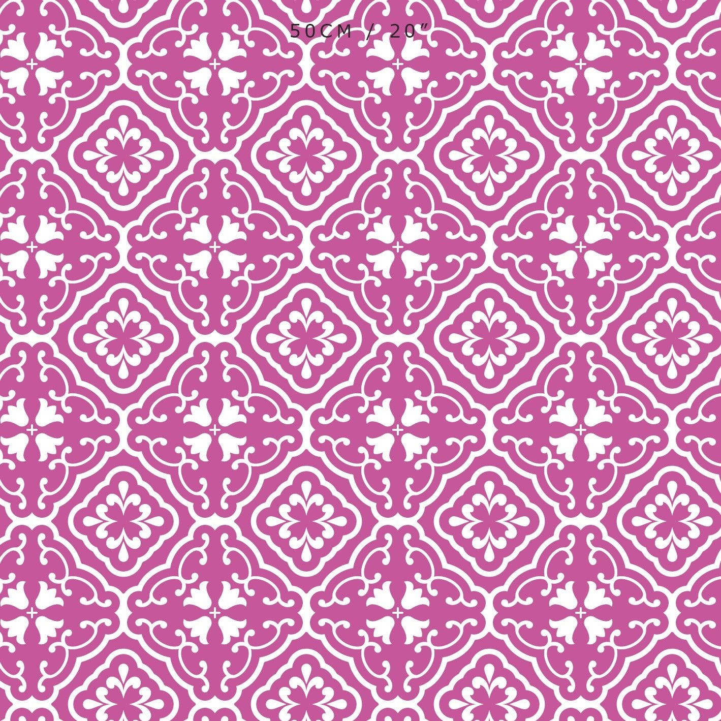 Amalfi Tulip Scroll Fabric - Raspberry - Hydrangea Lane Home