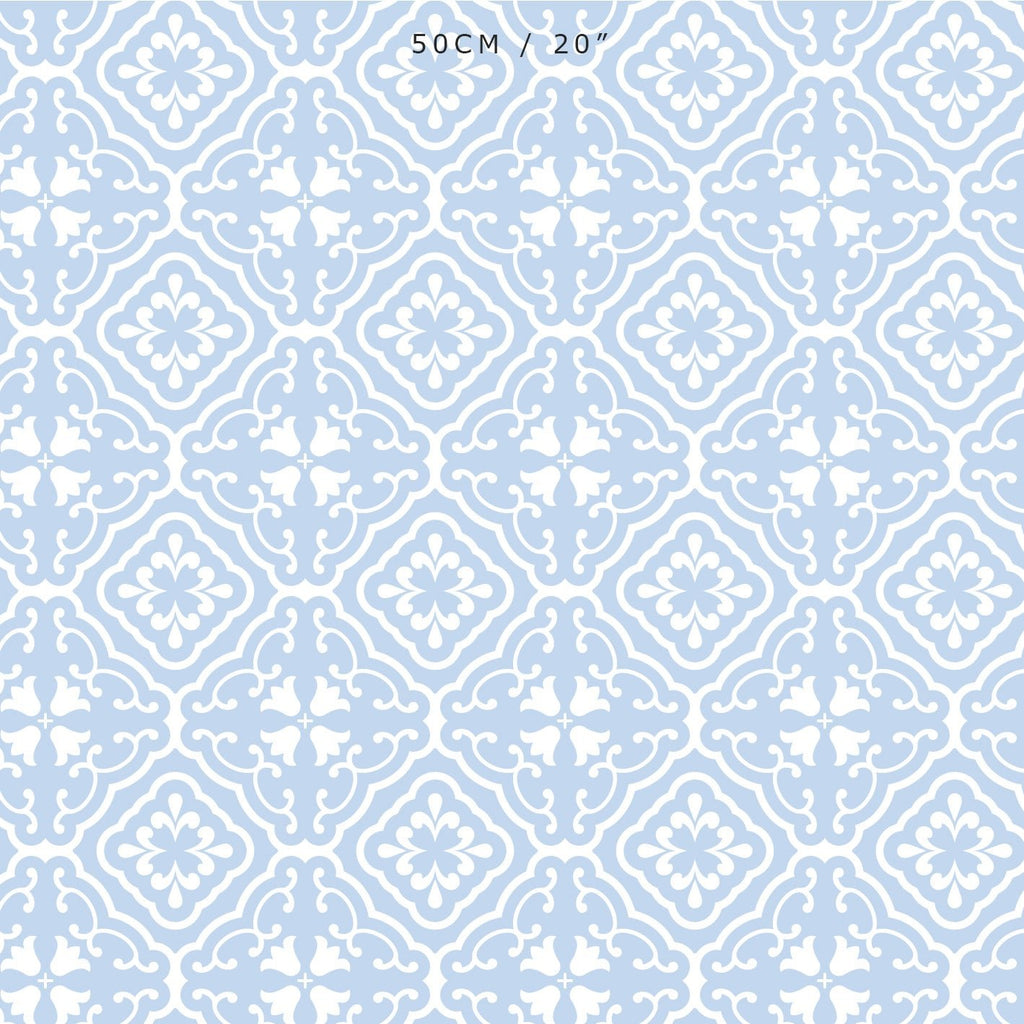 Amalfi Tulip Scroll Fabric - Serenity - Hydrangea Lane Home