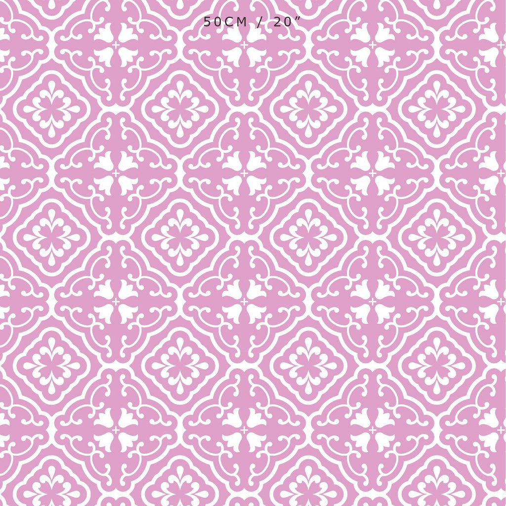 Amalfi Tulip Scroll Fabric - Tickled Pink - Hydrangea Lane Home