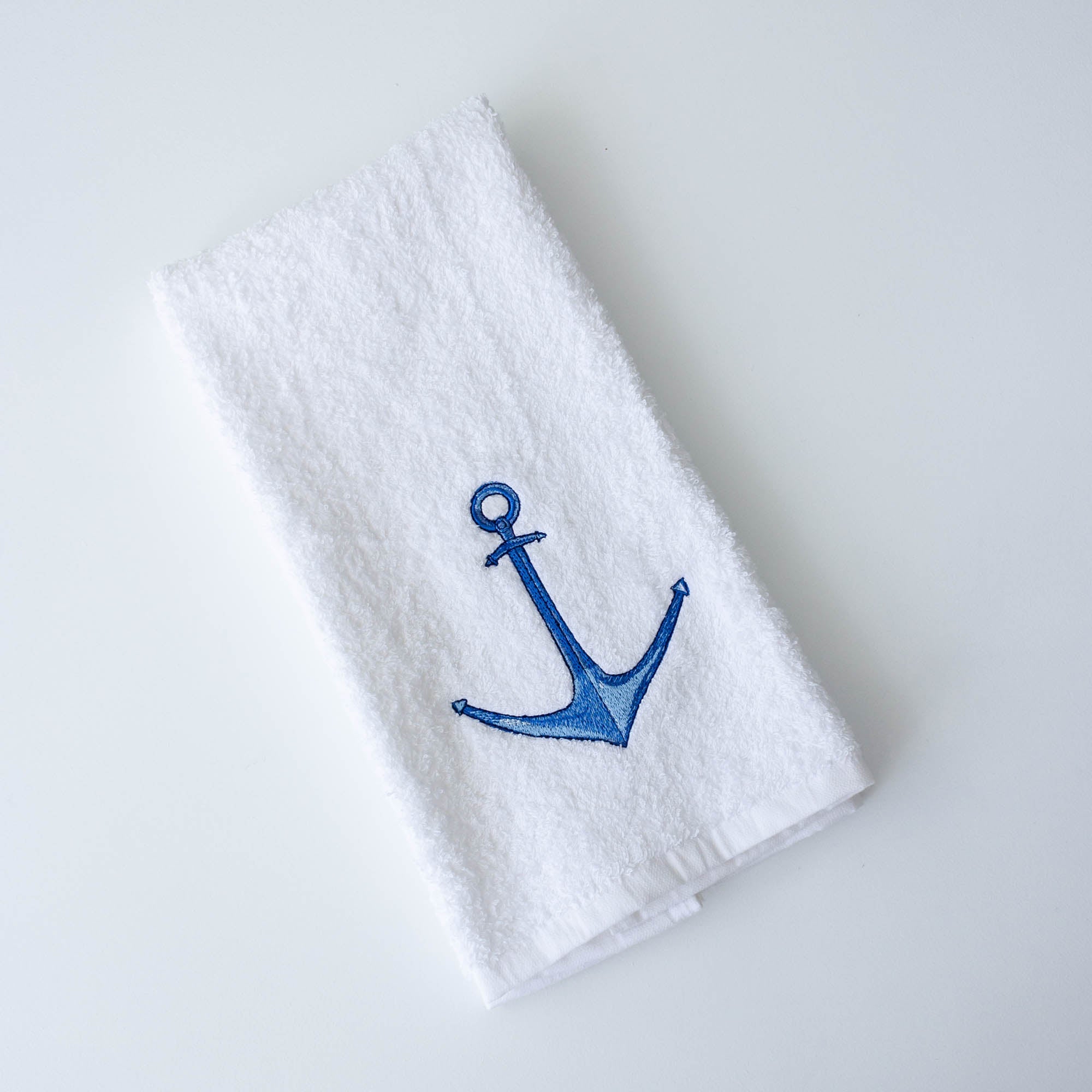 Anchor Embroidered Hand Towel - Hydrangea Lane Home