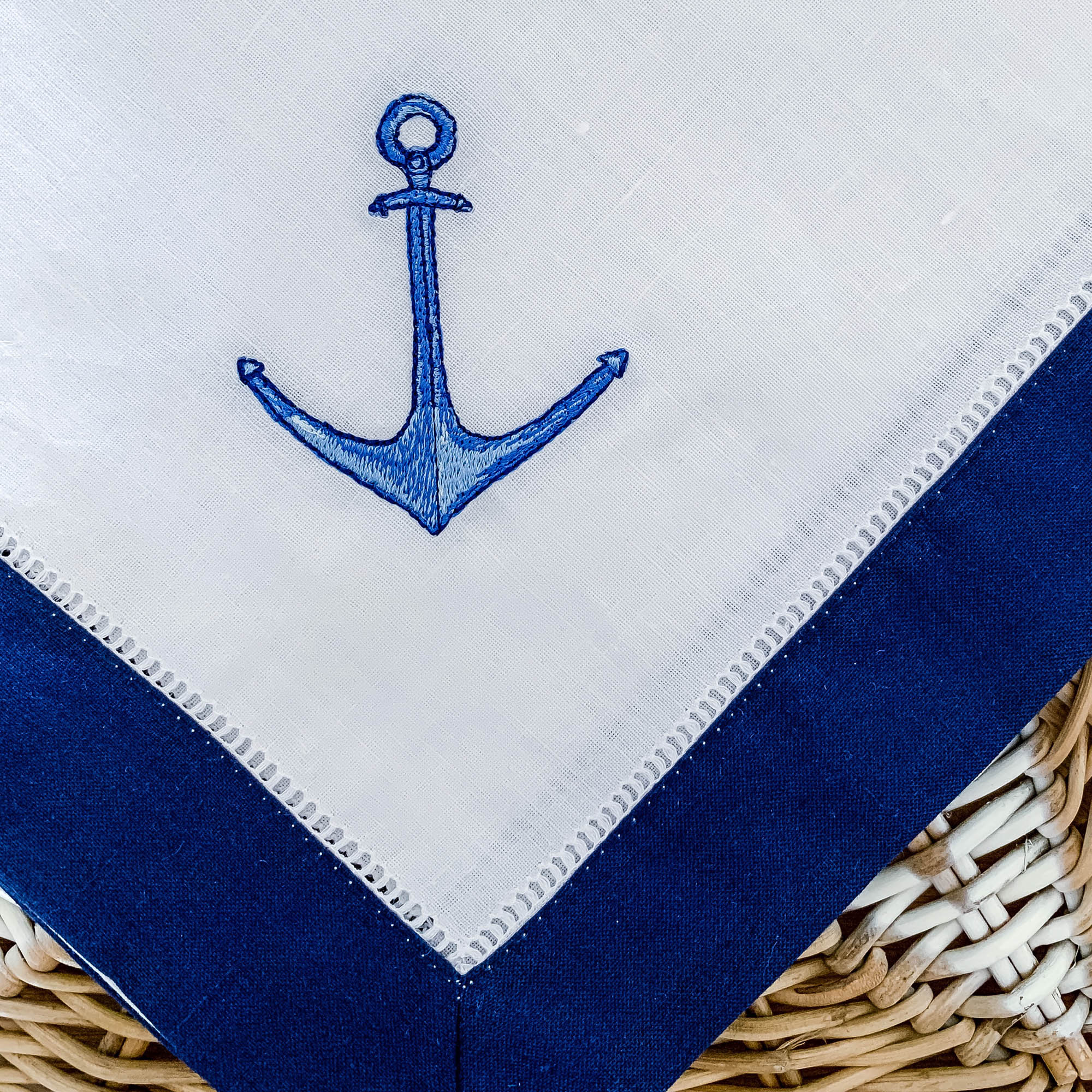 Anchor Embroidered Napkin - Hydrangea Lane Home