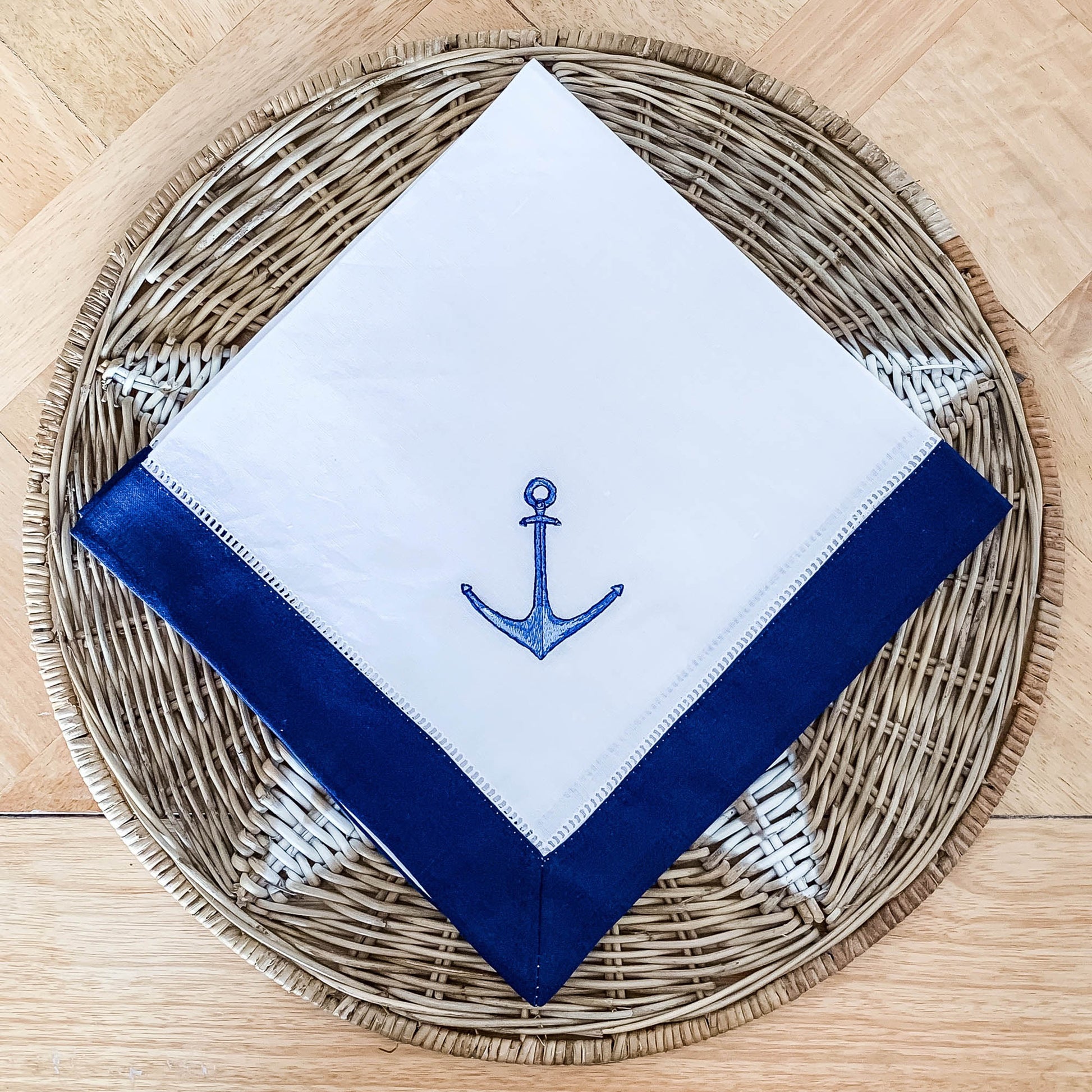 Anchor Embroidered Napkin - Hydrangea Lane Home