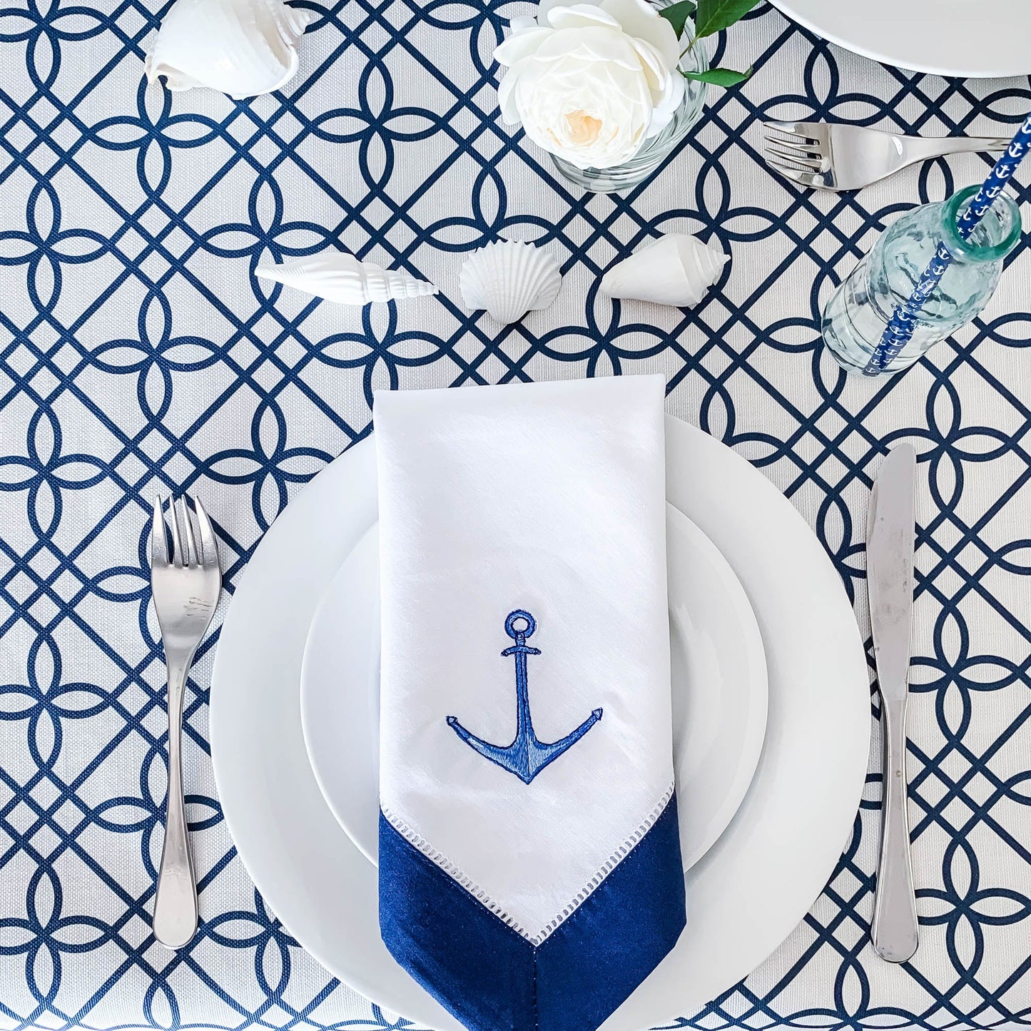 Anchor Embroidered Napkin - Hydrangea Lane Home