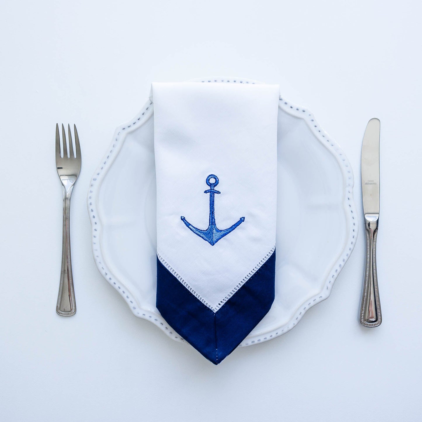 Anchor Embroidered Napkin - Hydrangea Lane Home