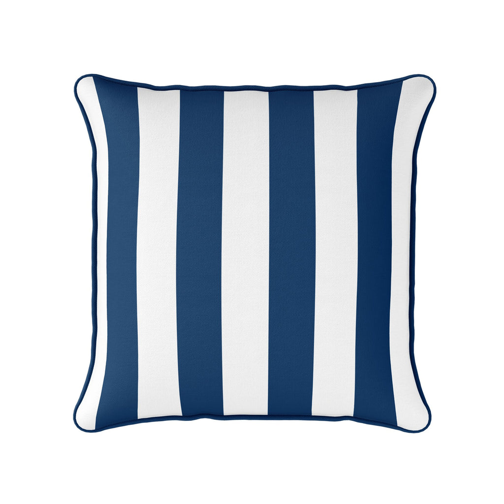 Awning Stripe Cushion - Blues - Hydrangea Lane Home