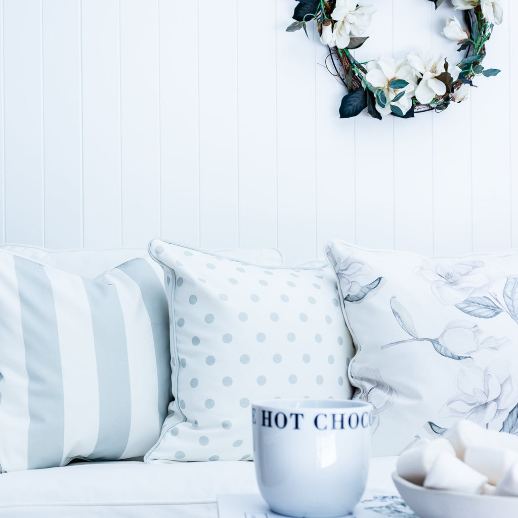 Awning Stripe Cushion - Greens - Hydrangea Lane Home