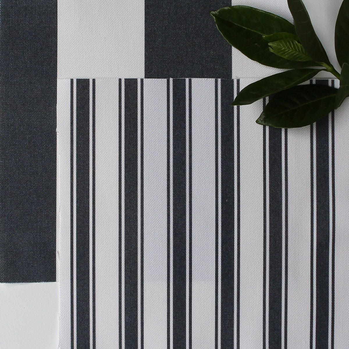 Awning Stripe Fabric - Graphite - Hydrangea Lane Home