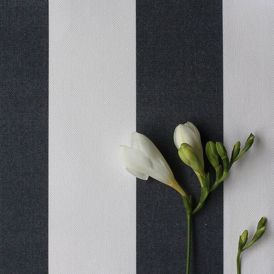 Awning Stripe Fabric - Graphite - Hydrangea Lane Home