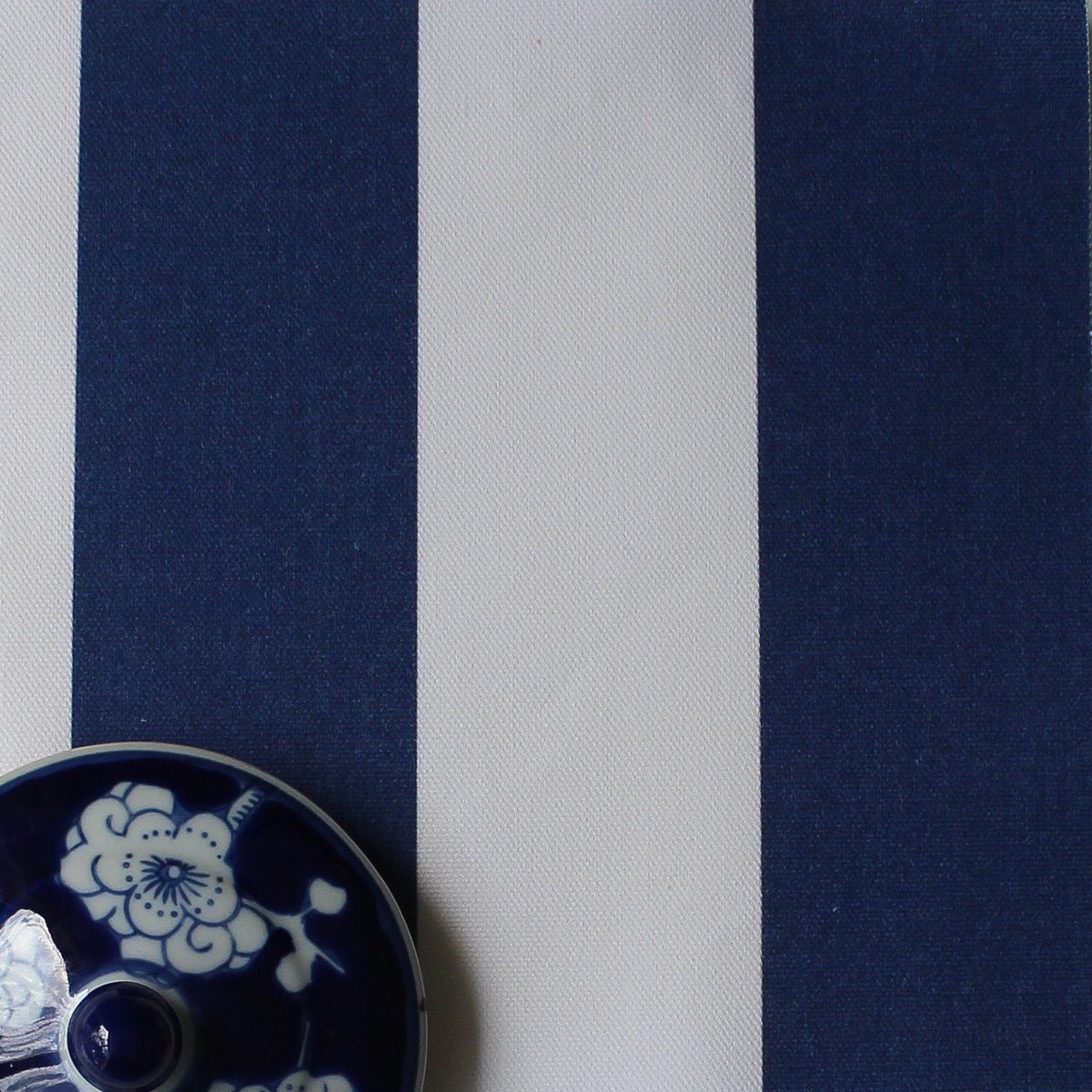 Awning Stripe Fabric - Navy - Hydrangea Lane Home