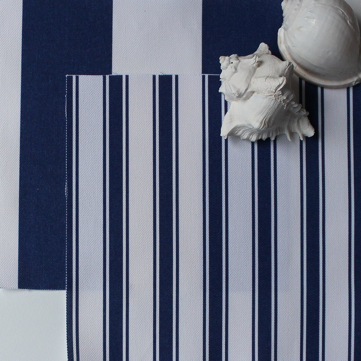 Awning Stripe Fabric - Navy - Hydrangea Lane Home