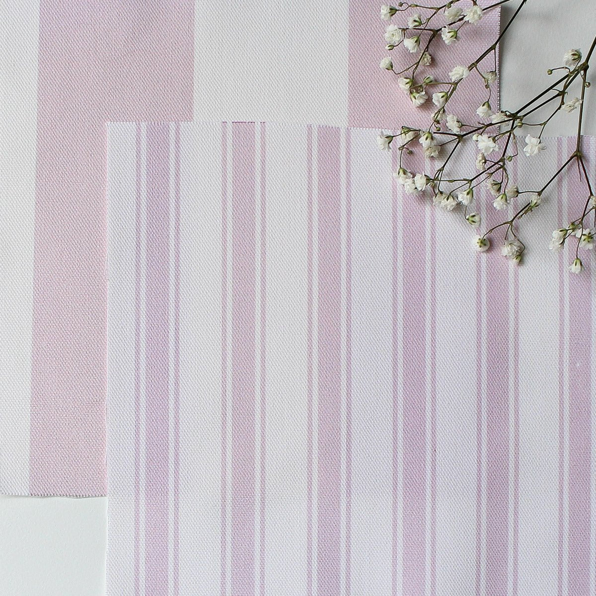 Awning Stripe Fabric - Peony - Hydrangea Lane Home