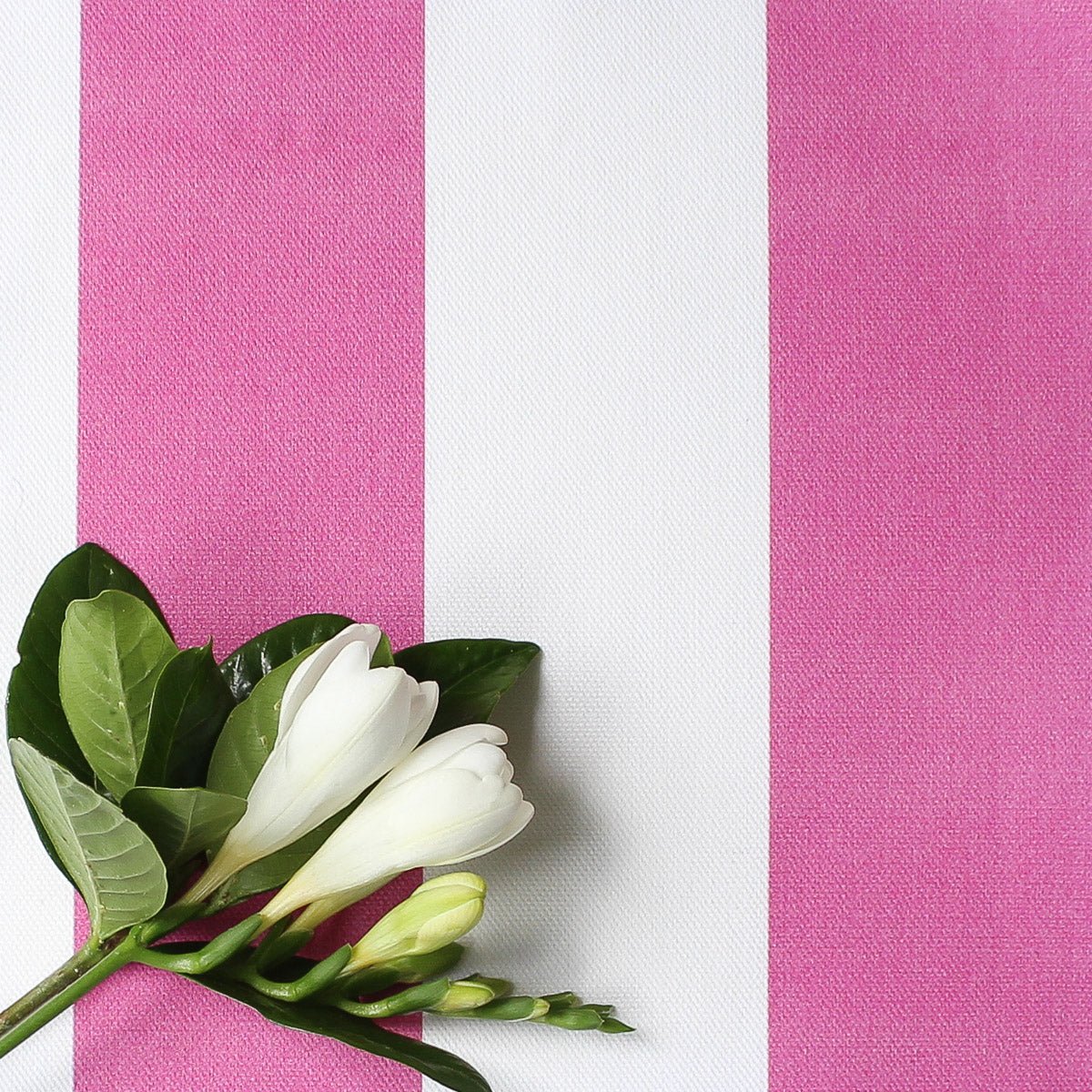 Awning Stripe Fabric - Raspberry - Hydrangea Lane Home