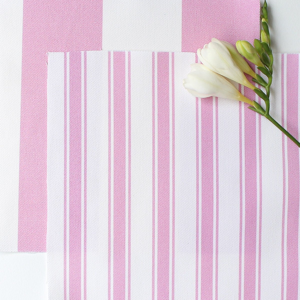 Awning Stripe Fabric - Tickled Pink - Hydrangea Lane Home