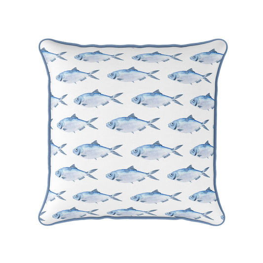 Blue Fish Cushion - Hydrangea Lane Home