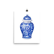 Blue Ginger Jar Art Print - Hydrangea Lane Home