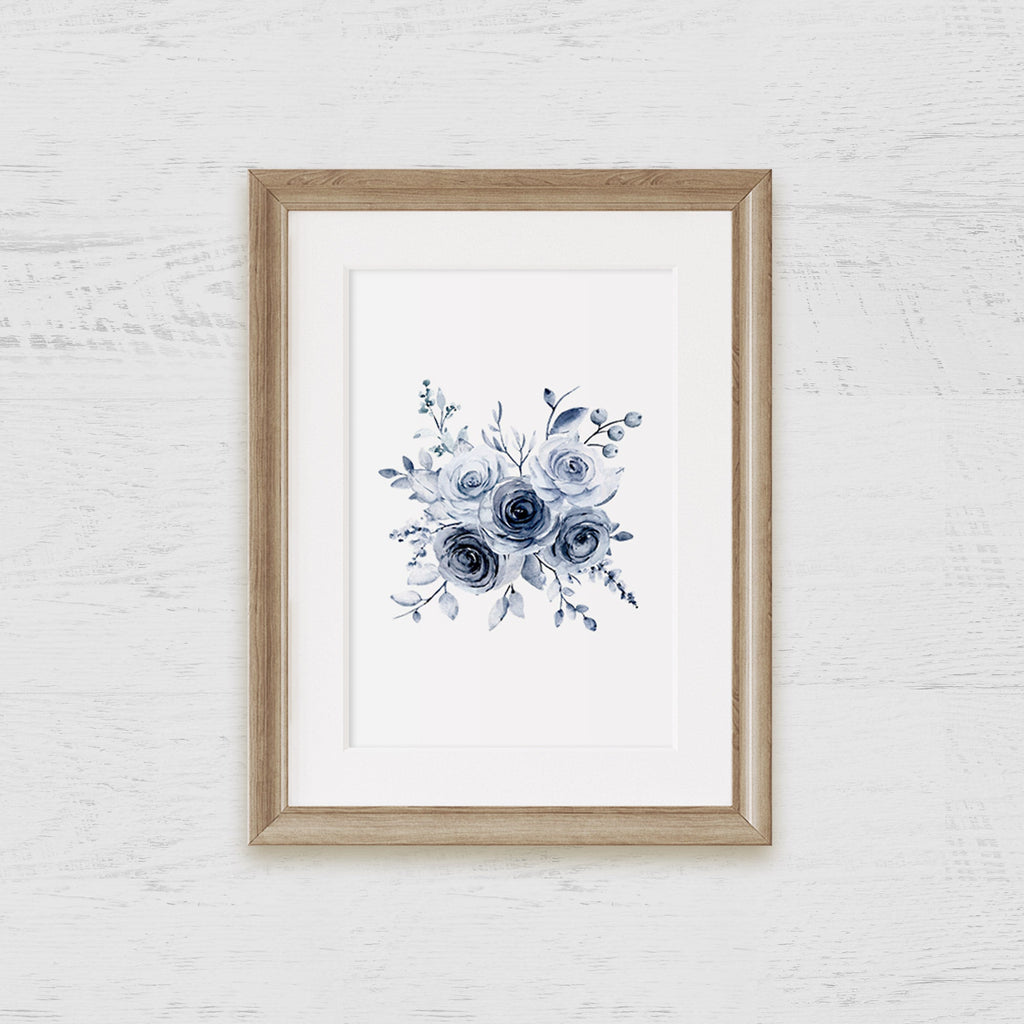 Blue Roses 5 Art Print - Hydrangea Lane Home