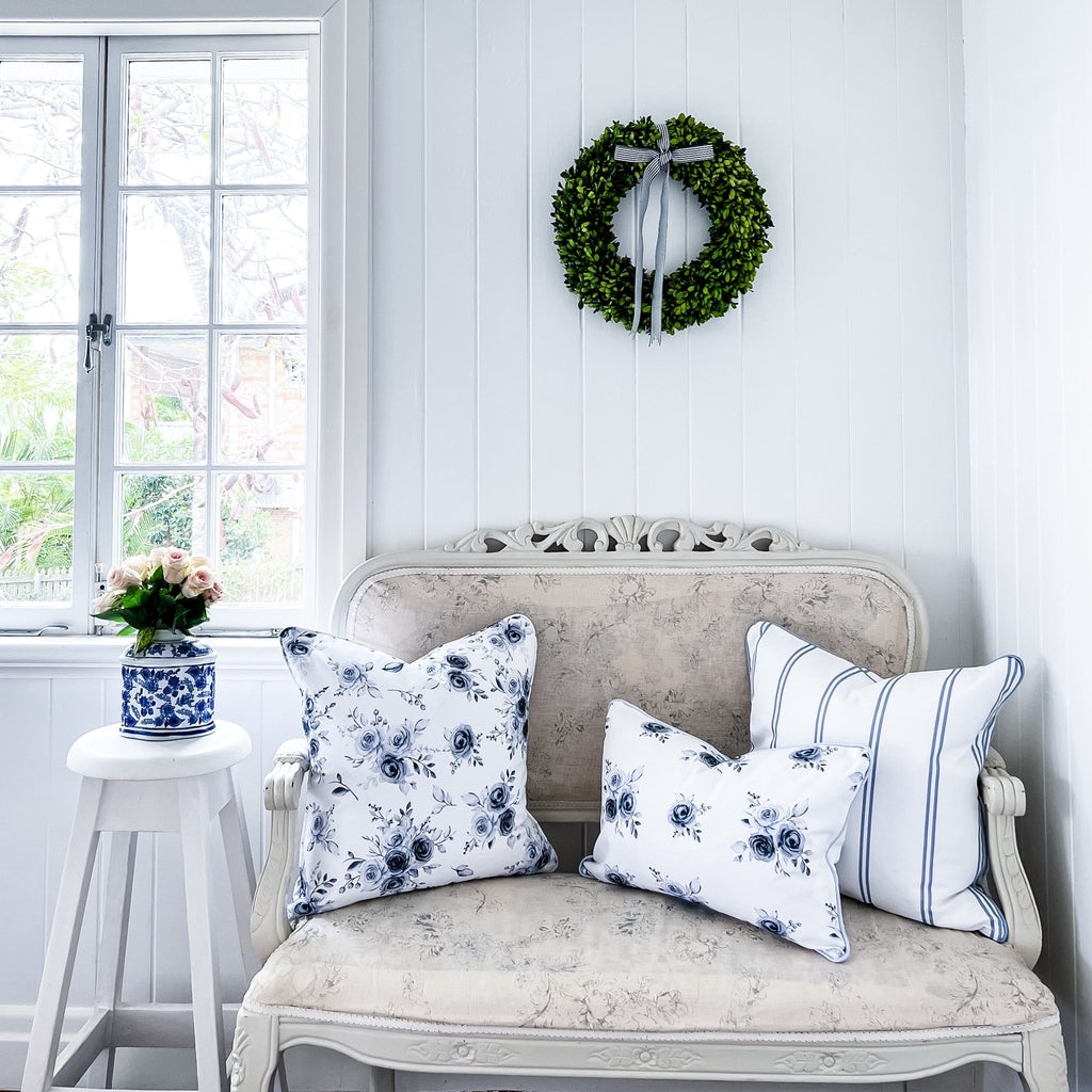 Blue Roses Adele Cushion - Hydrangea Lane Home