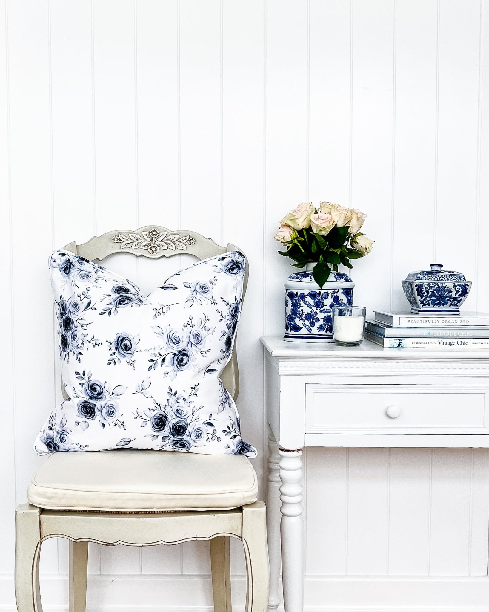 Blue Roses Adele Cushion - Hydrangea Lane Home