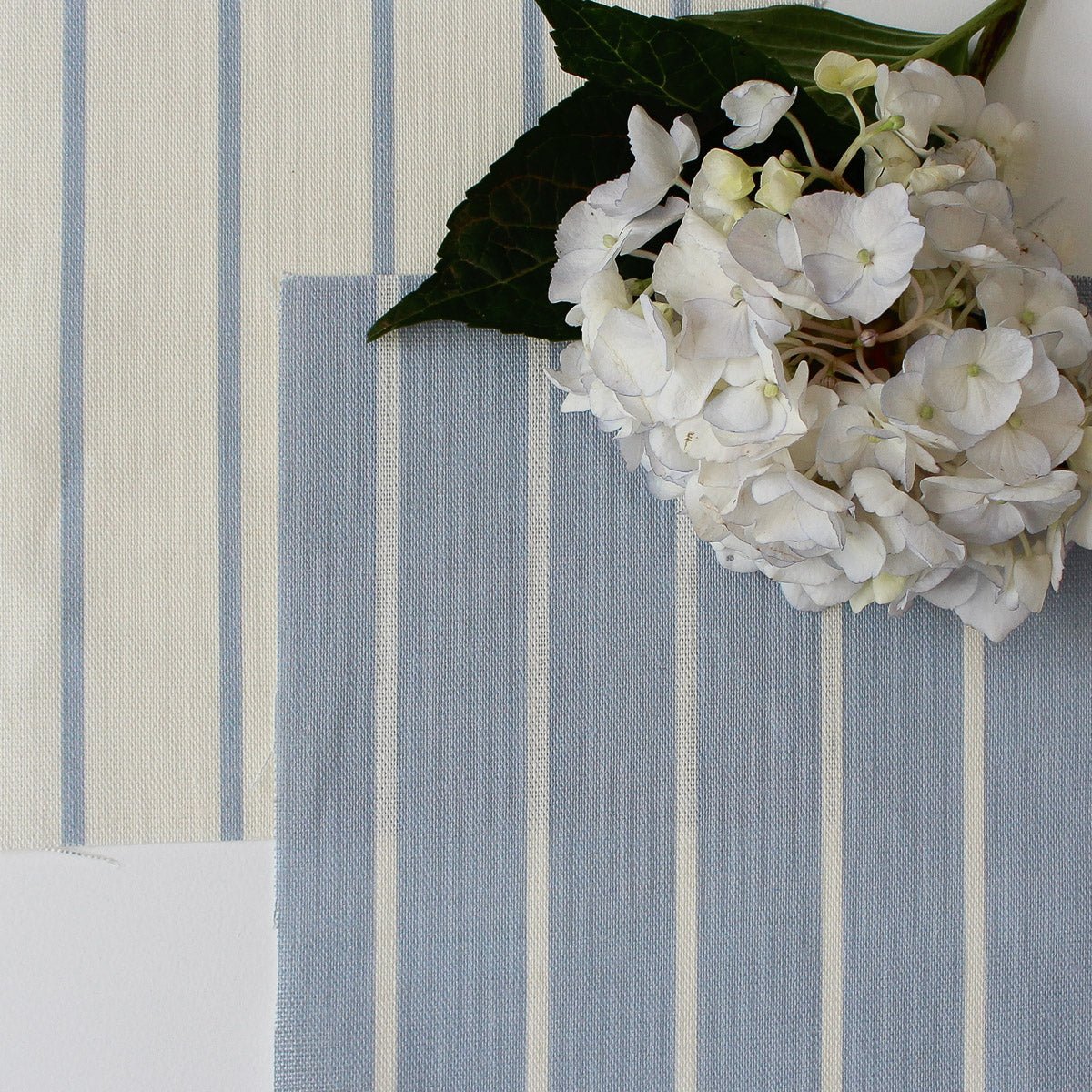 Breton Stripe Reverse Fabric - Cornflower - Hydrangea Lane Home
