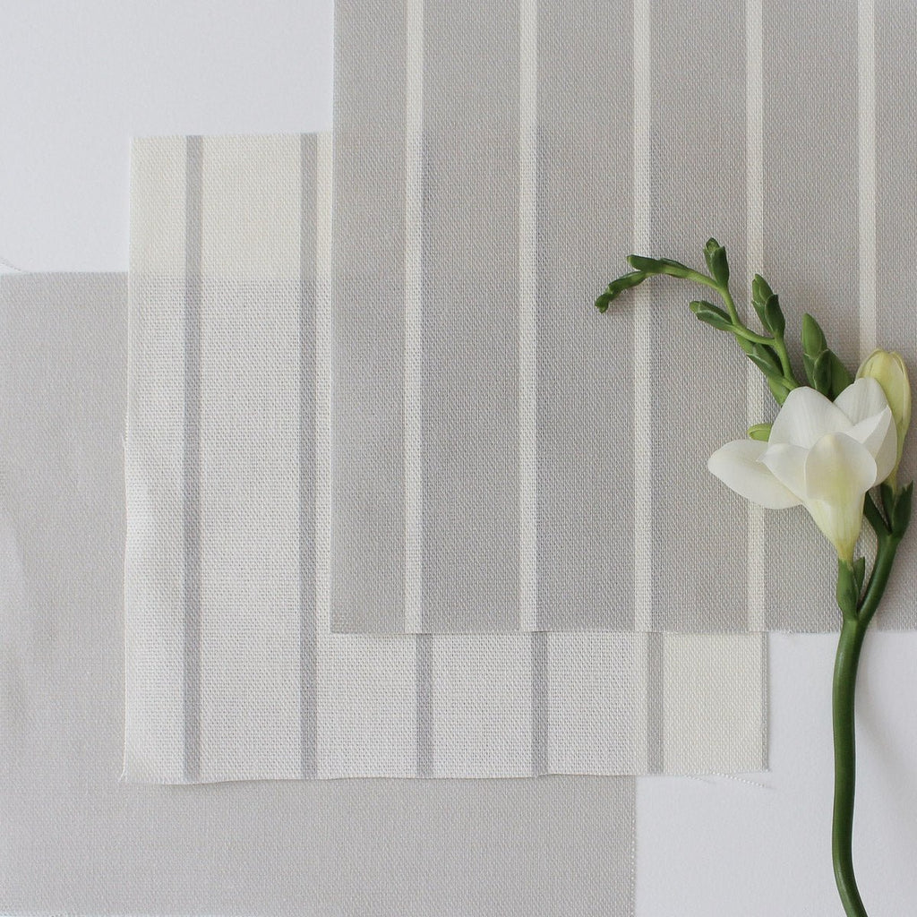 Breton Stripe Reverse Fabric - Dove - Hydrangea Lane Home