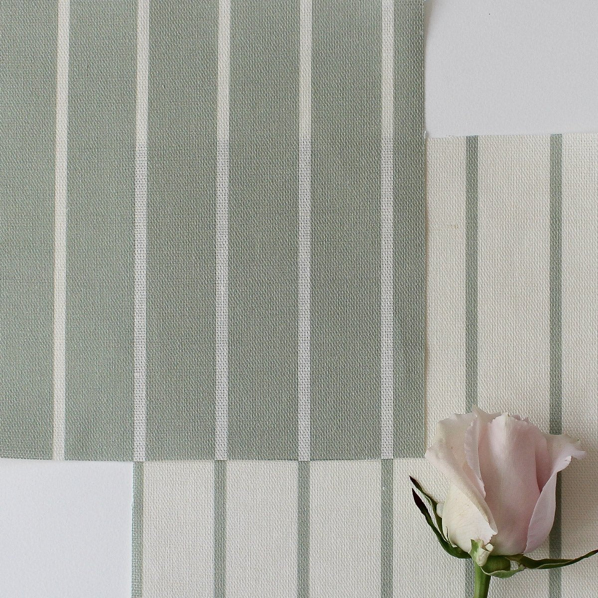 Breton Stripe Reverse Fabric - Eau De Nil - Hydrangea Lane Home