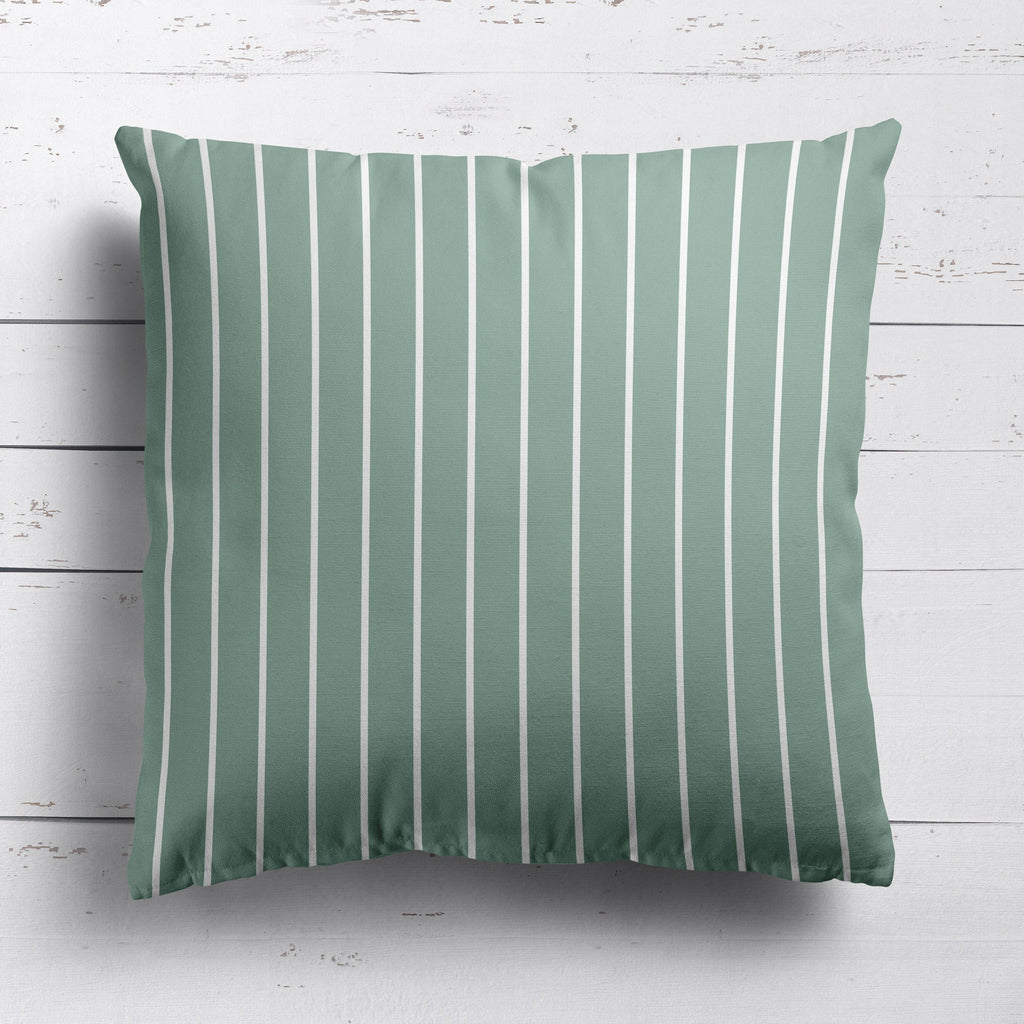 Breton Stripe Reverse Fabric - Eucalyptus - Hydrangea Lane Home
