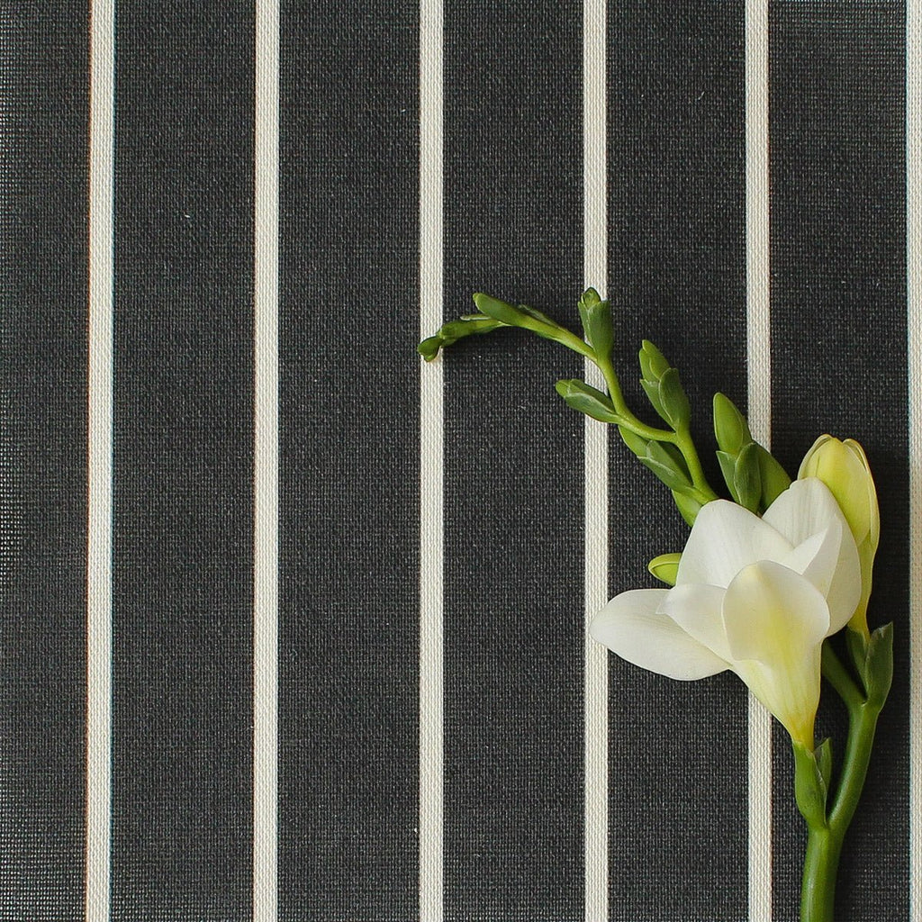 Breton Stripe Reverse Fabric - Graphite - Hydrangea Lane Home