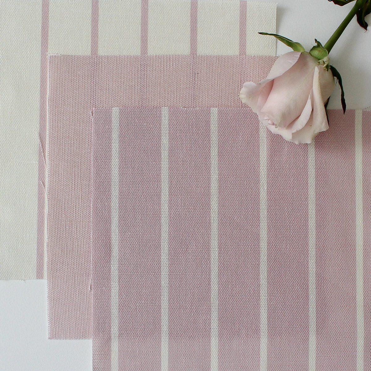 Breton Stripe Reverse Fabric - Peony - Hydrangea Lane Home