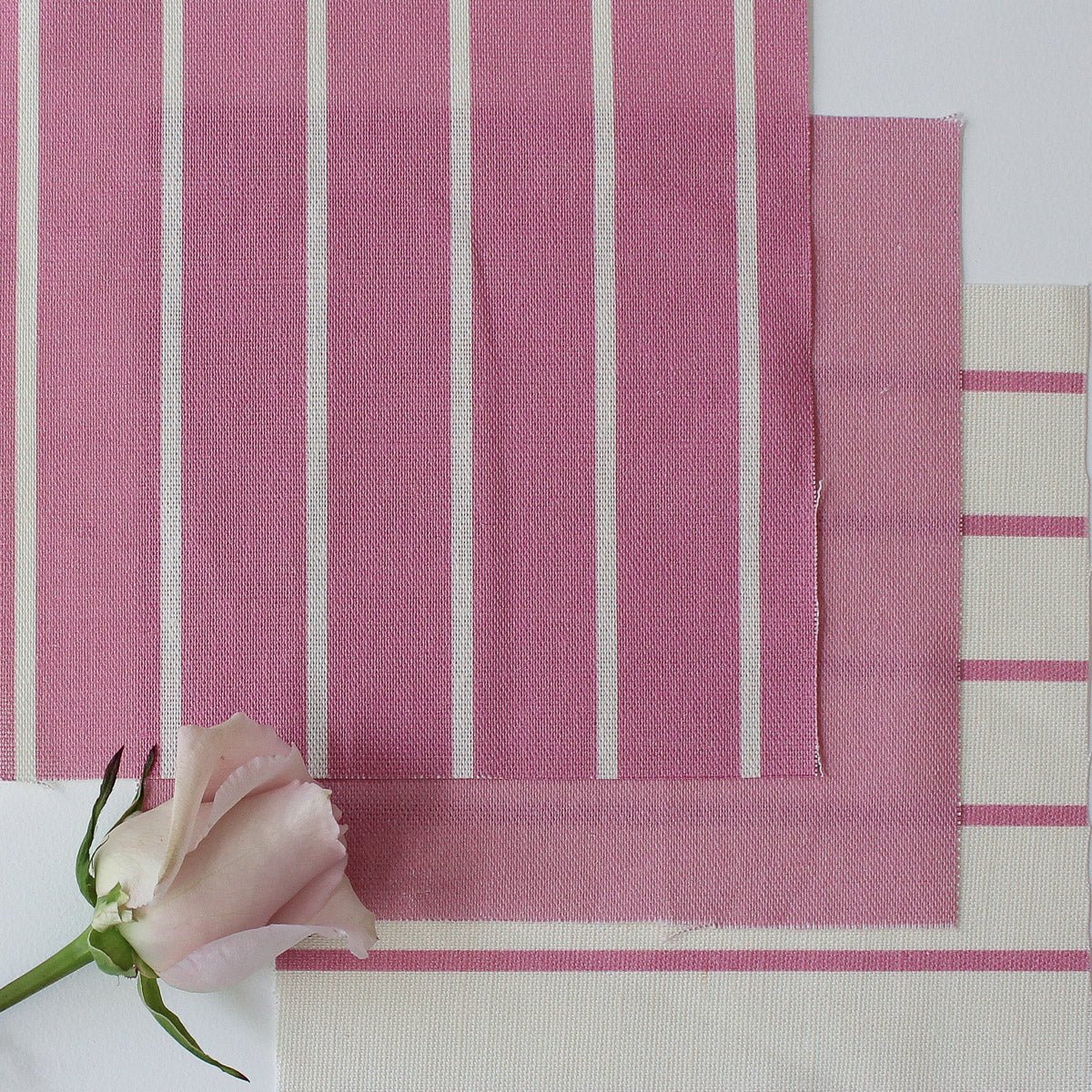 Breton Stripe Reverse Fabric - Tickled Pink - Hydrangea Lane Home