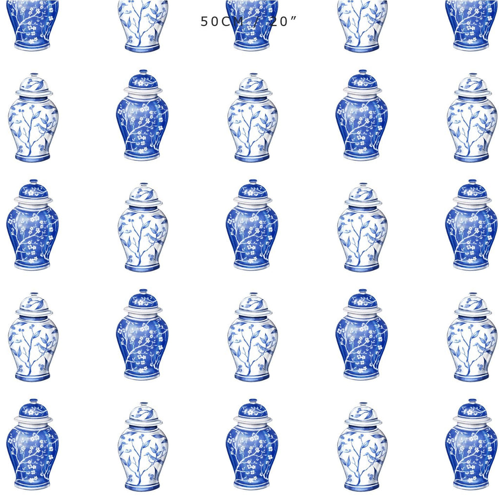 Chinoiserie Ginger Jar Fabric - Hydrangea Lane Home