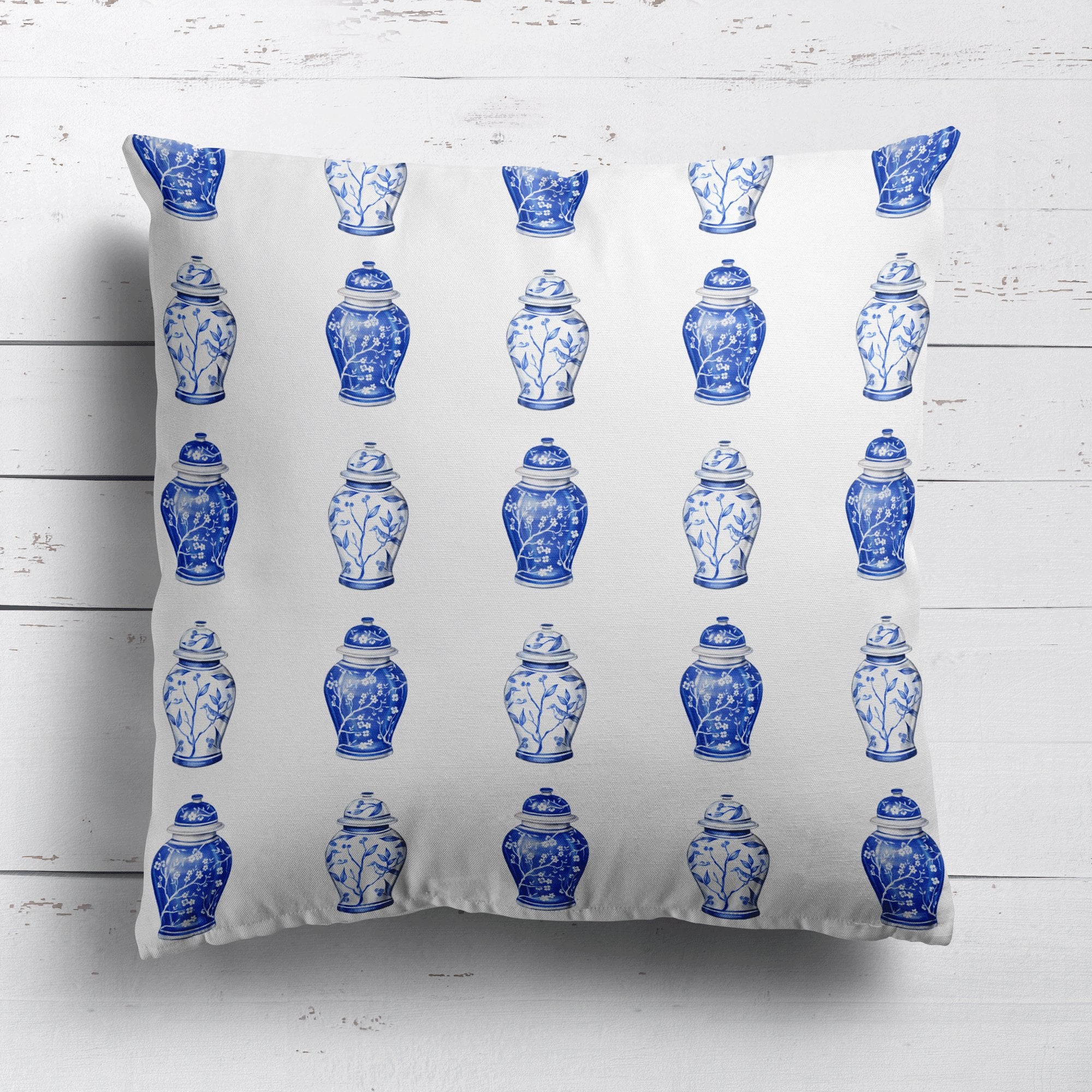 Chinoiserie Ginger Jars Cushion - Hydrangea Lane Home