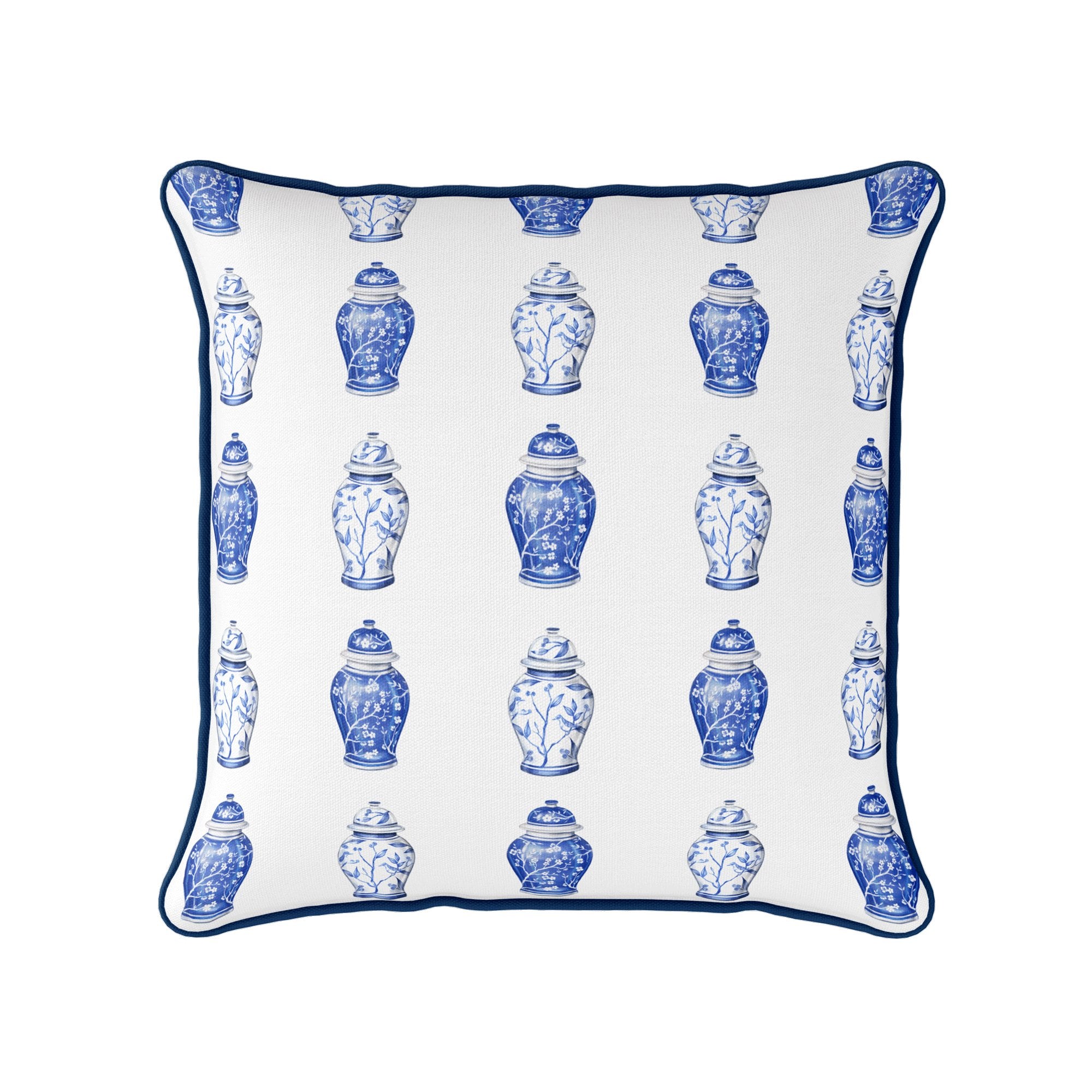 Chinoiserie Ginger Jars Cushion - Hydrangea Lane Home