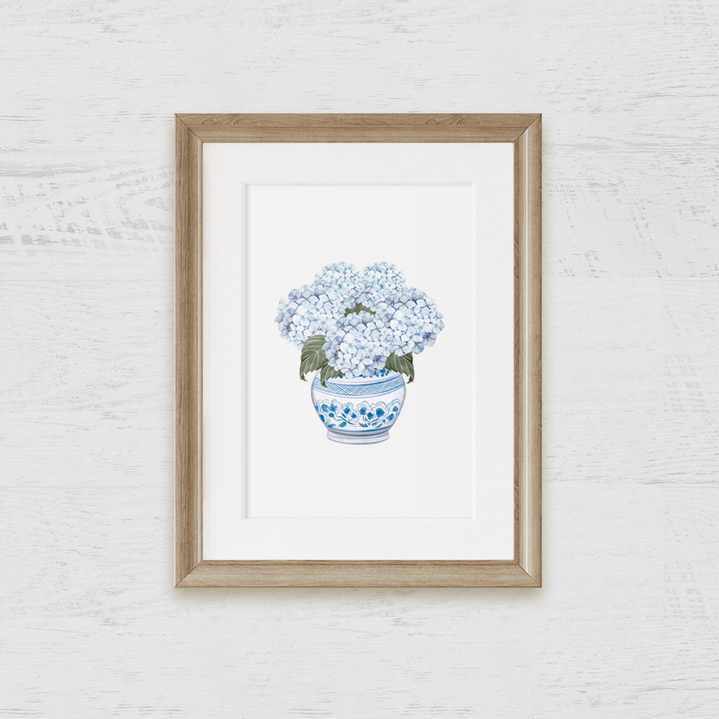Chinoiserie Hydrangea Art Print - Hydrangea Lane Home
