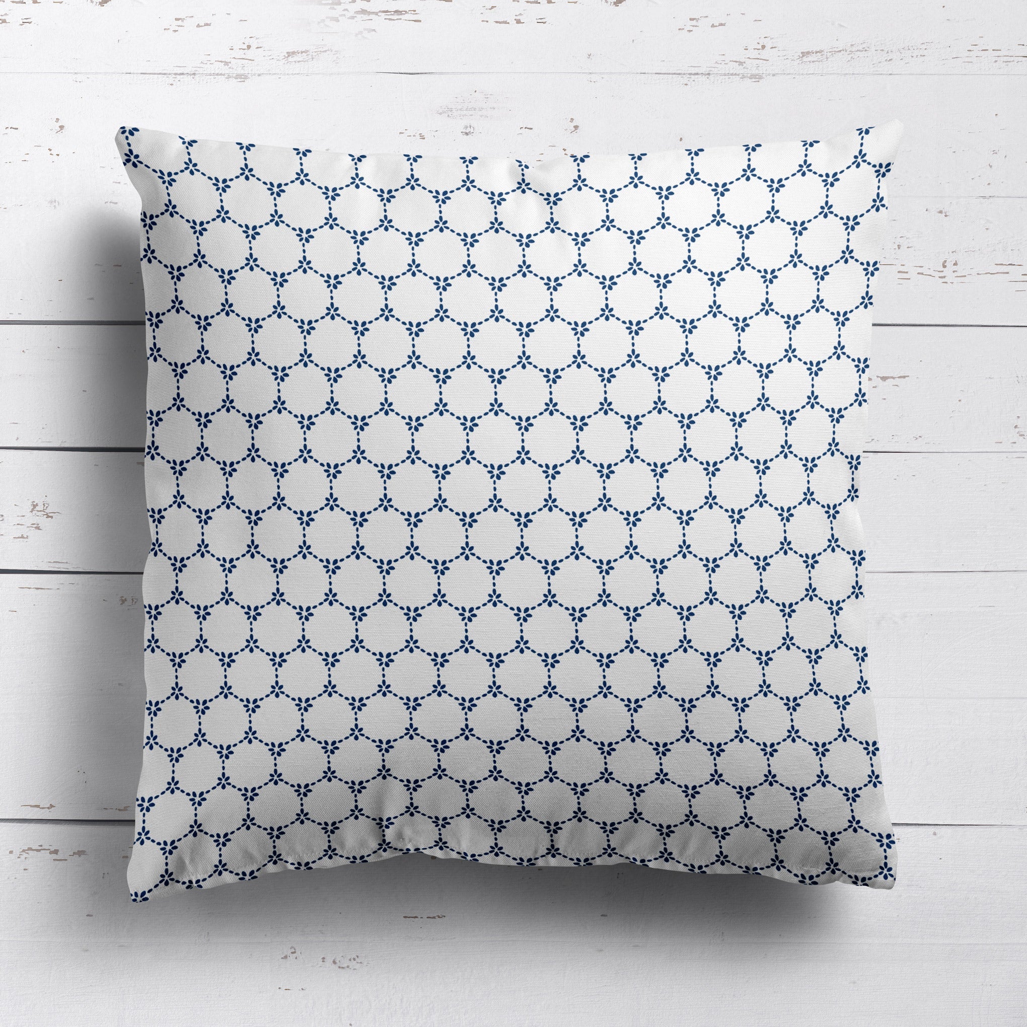 Daisy Chain Cushion - Blues - Hydrangea Lane Home