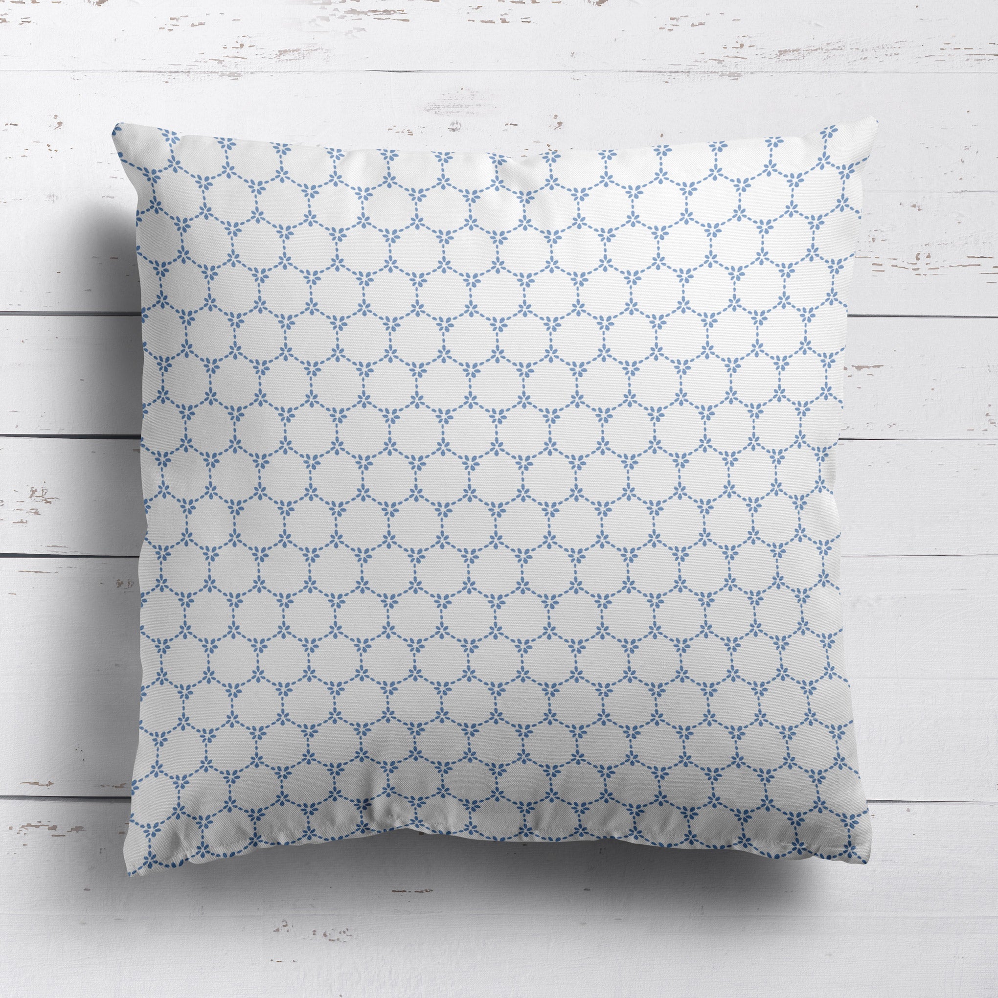 Daisy Chain Cushion - Blues - Hydrangea Lane Home