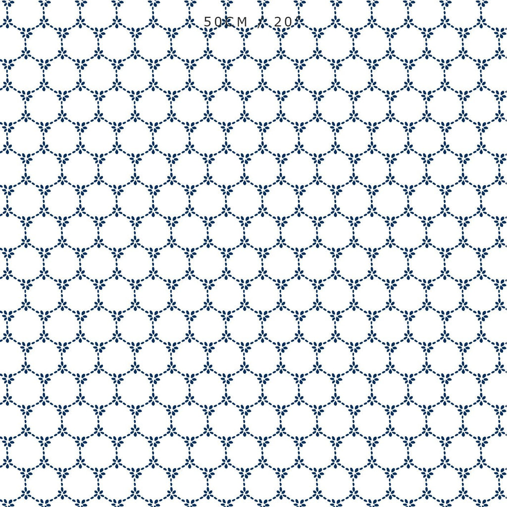 Daisy Chain Fabric - Navy - Hydrangea Lane Home