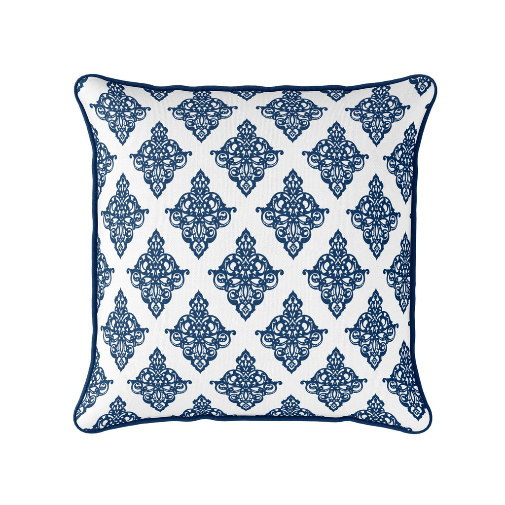 Damask Cushion - Blues - Hydrangea Lane Home