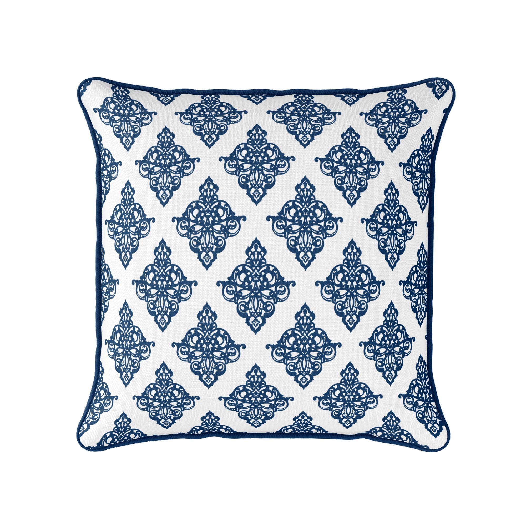Damask Cushion - Blues - Hydrangea Lane Home